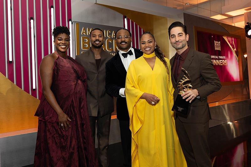 L to R: Wunmi Mosaku, Michael B. Jordan, Ryan Coogler, Zinzi Coogler, Sev Ohanian